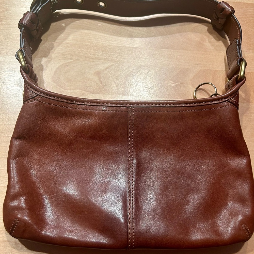 Coach Rich Brown Leather Hobo Bag